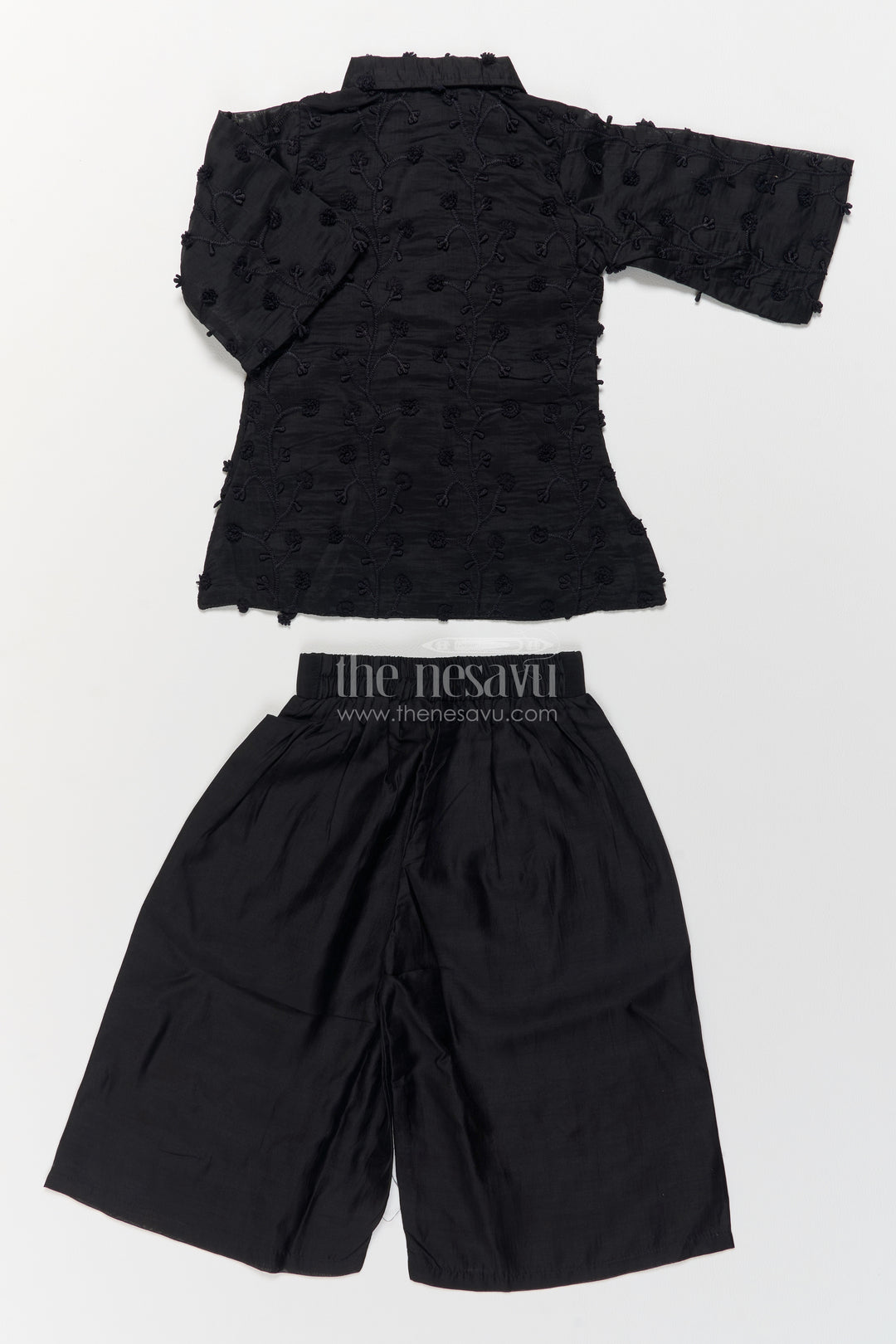 Girls Top and Pant Set in Black for Celebrations and Photos