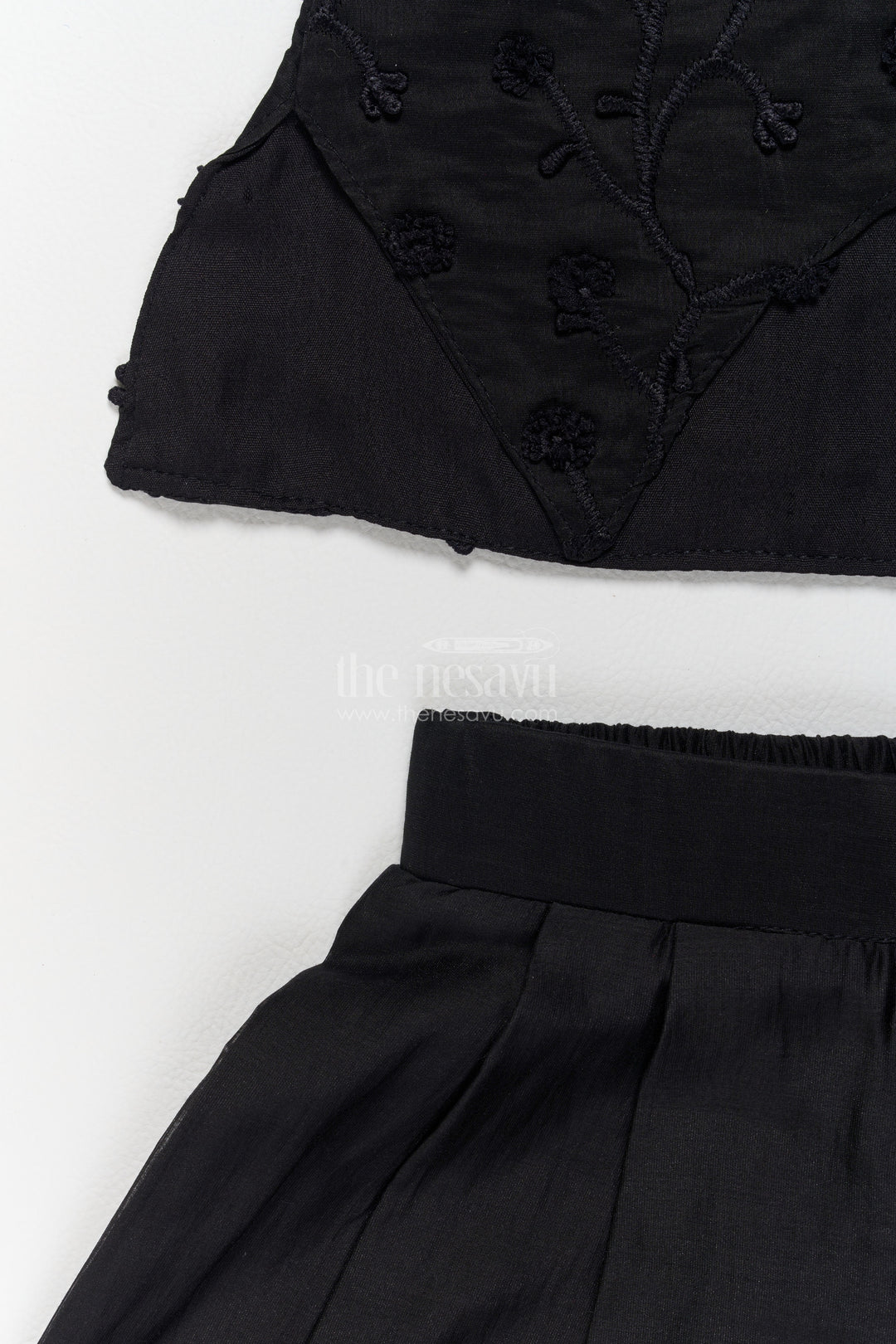 Girls Top and Pant Set in Black for Celebrations and Photos