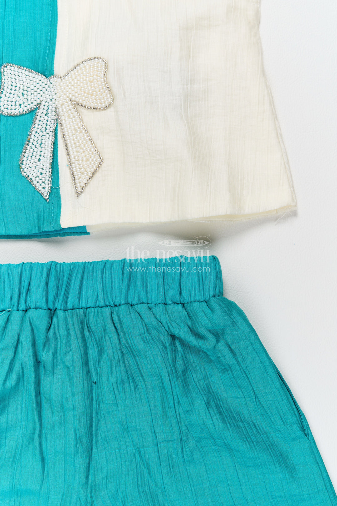 Two Piece Co Ord Set for Girls in Turquoise for Ceremony Dressing