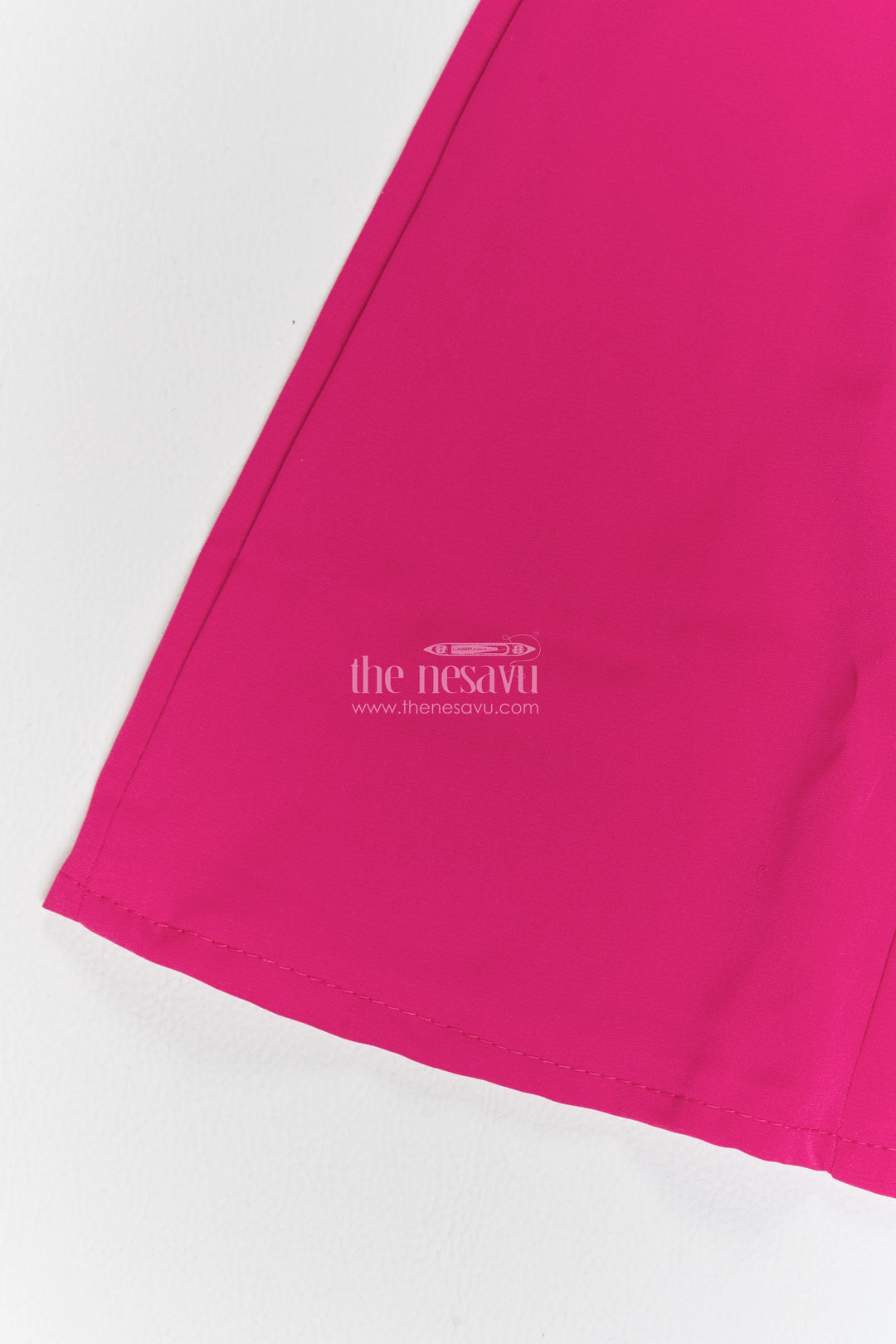 Girls Cotton Blend Co Ord Set in Fuchsia Pink with Colour Block Peplum