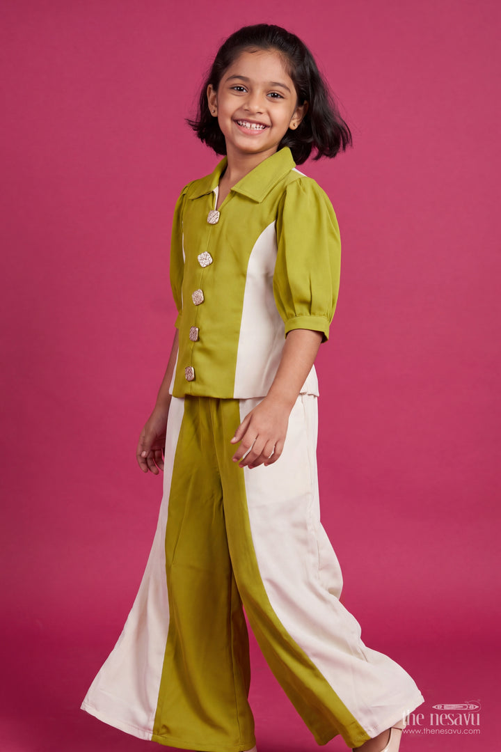 Girls Co Ord Set in Green for Portrait Days