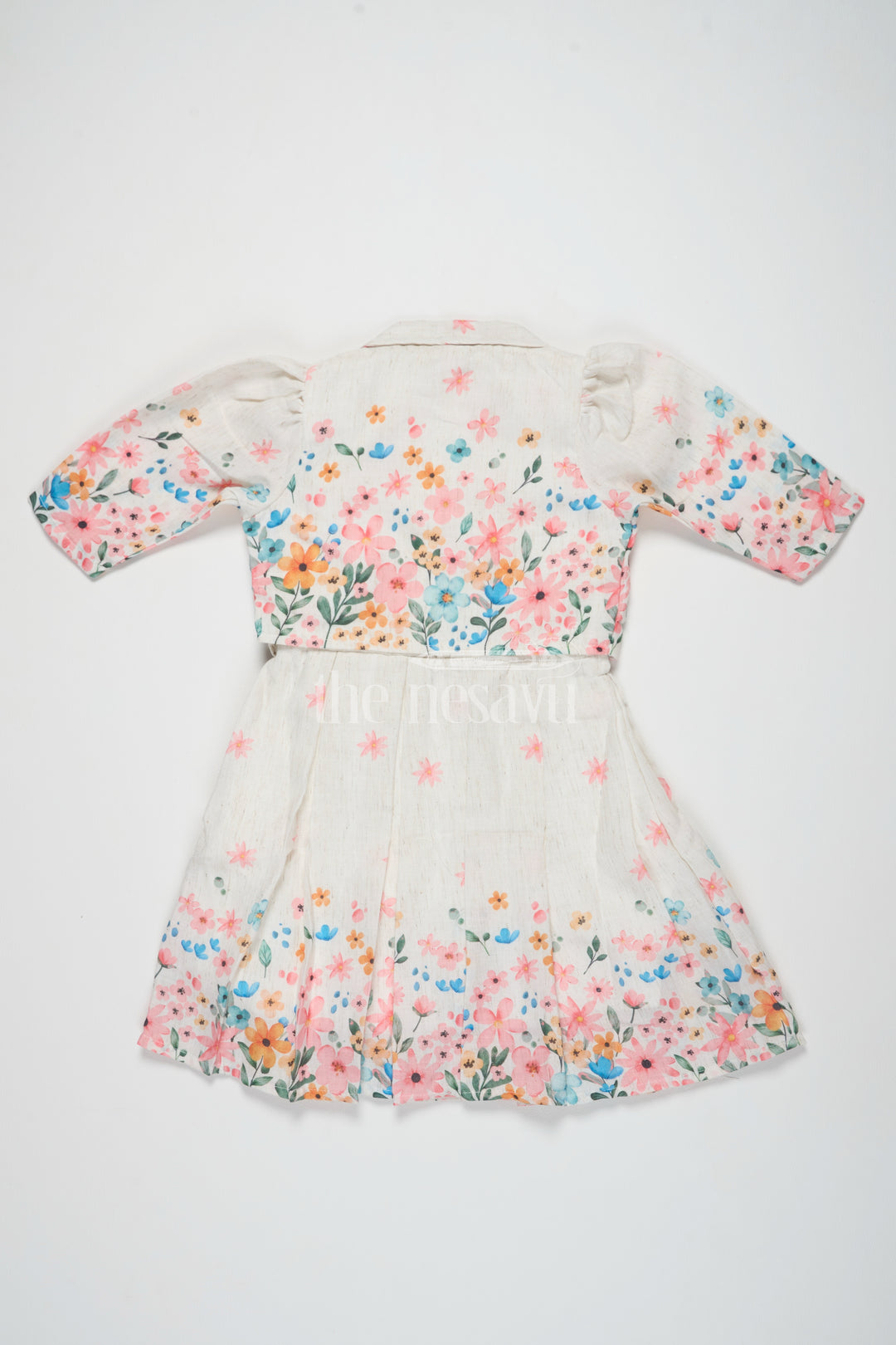 Girls Cream Cotton Frock with Floral Jacket – New Dress for Girls with Elegant Design