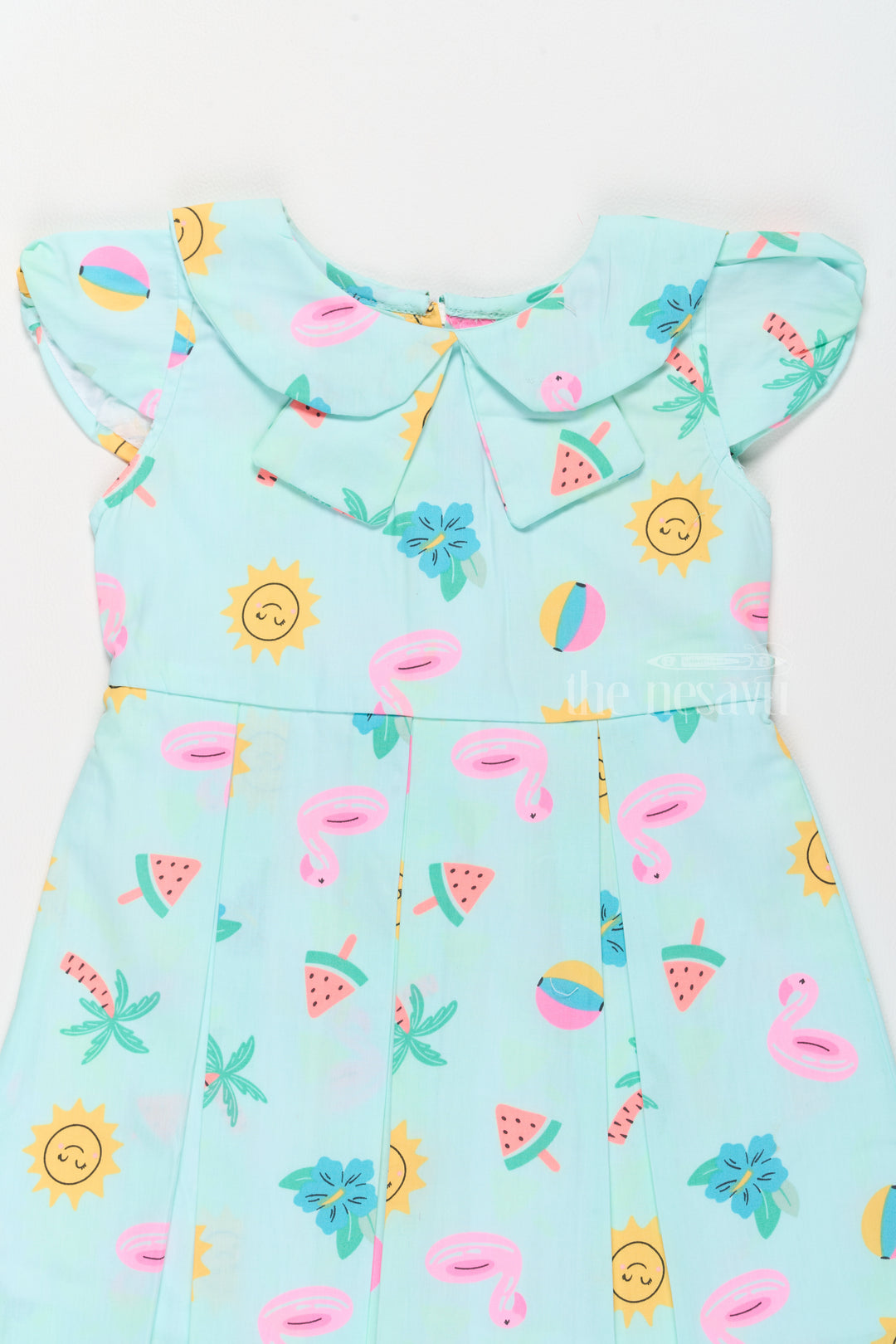 Frill Cotton Dress for Girls with Playful Summer Prints