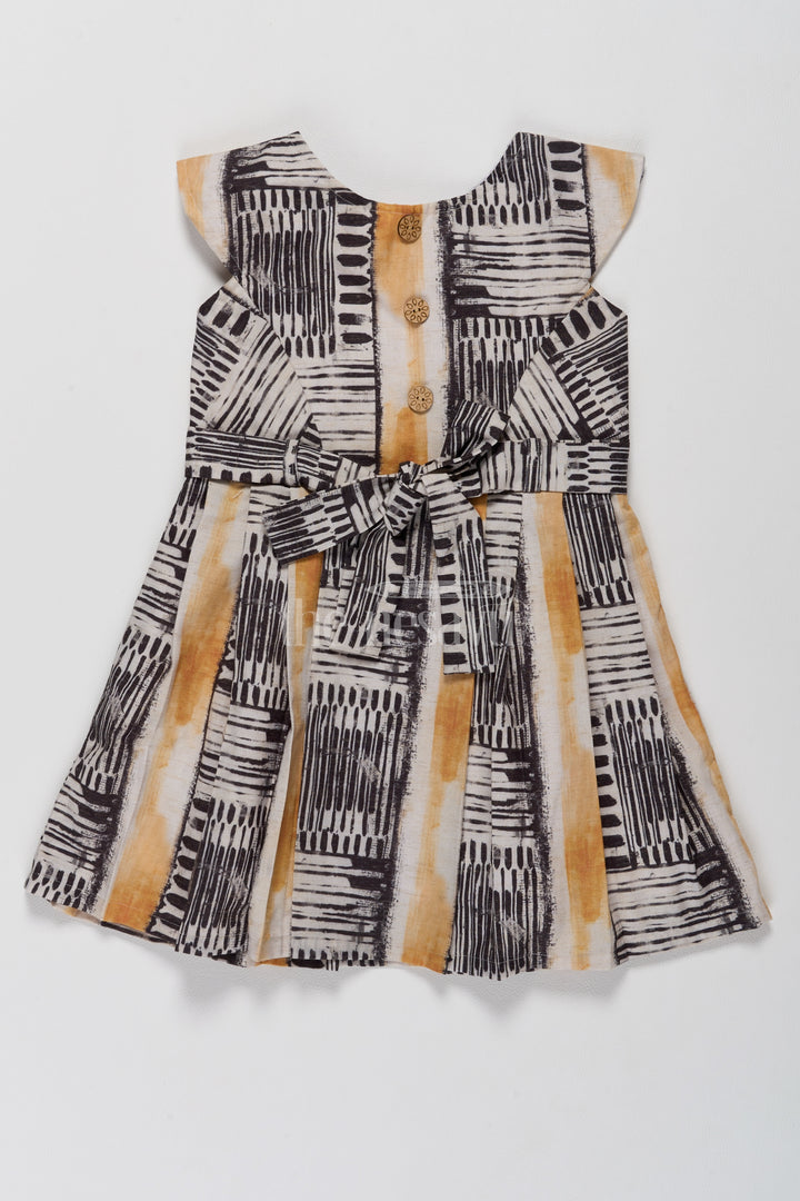 Casual Cotton Frock for Girls with Stylish Striped Pattern