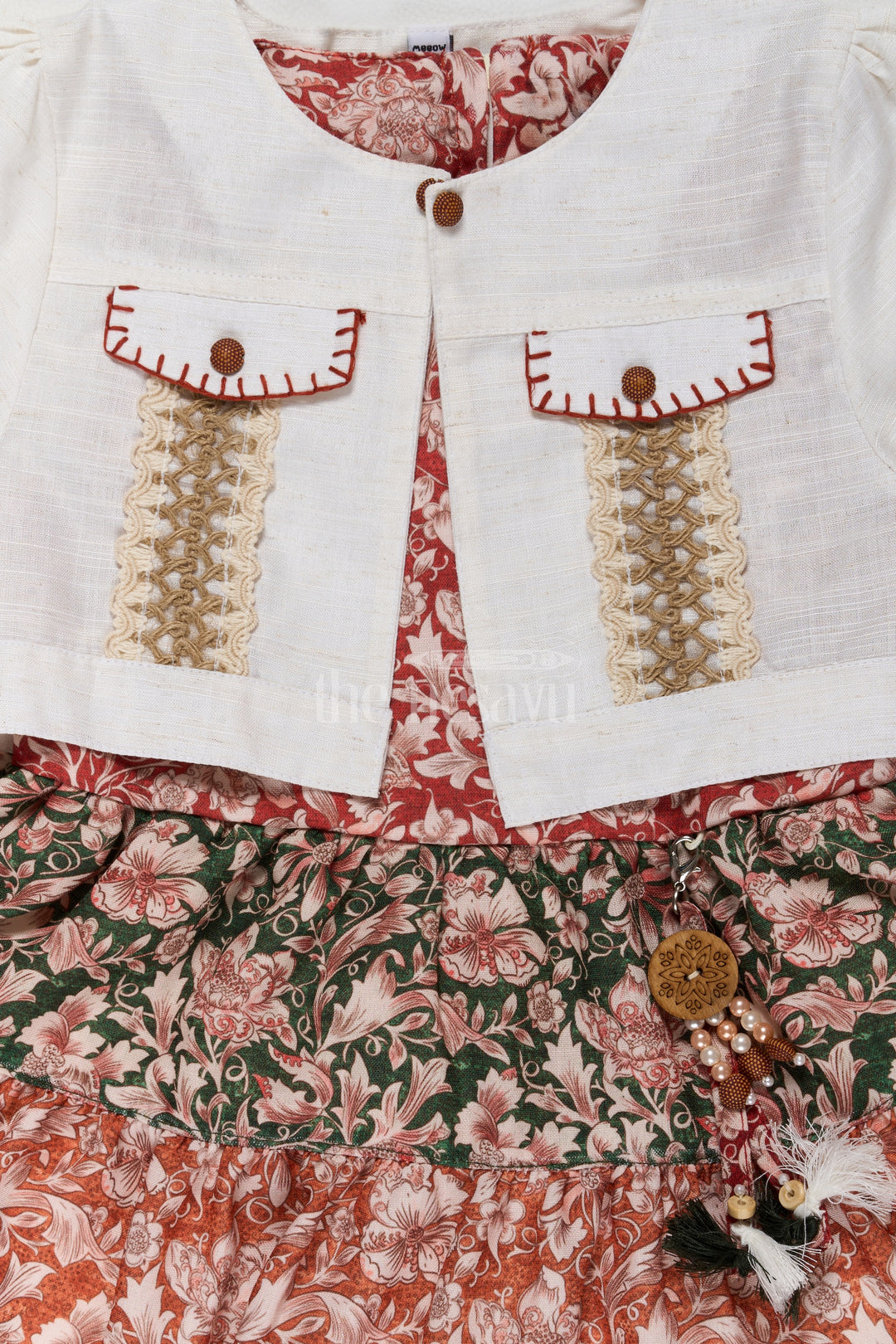 Elegant Cotton Ki Fancy Frock with Traditional Prints and Lace Details