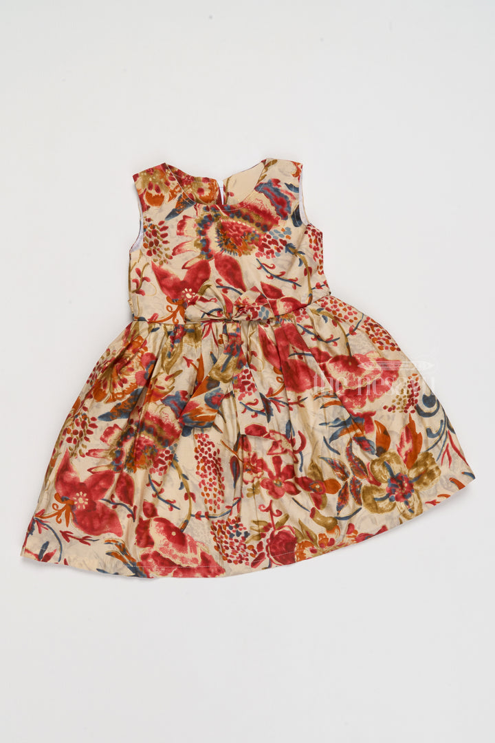 New Dress Frock Design with Multicolor Floral Prints for Stylish Little Girls