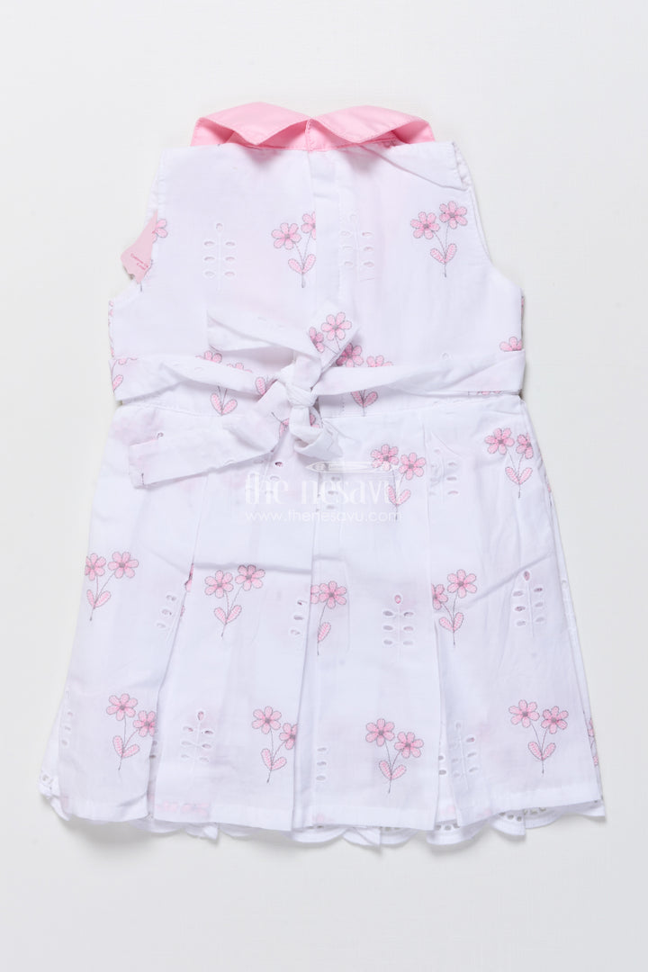 Sleeveless Hakoba Cotton Frock with Soft Embroidery Work