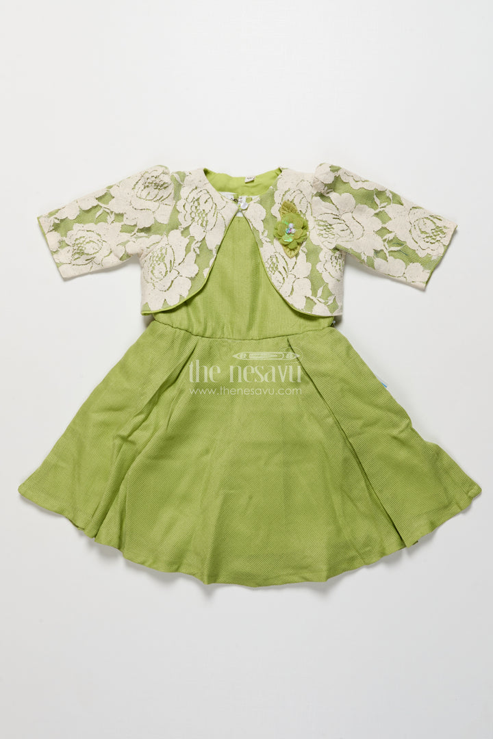 Ethnic Cotton Frock with Jacket for Girls Attending Family Functions