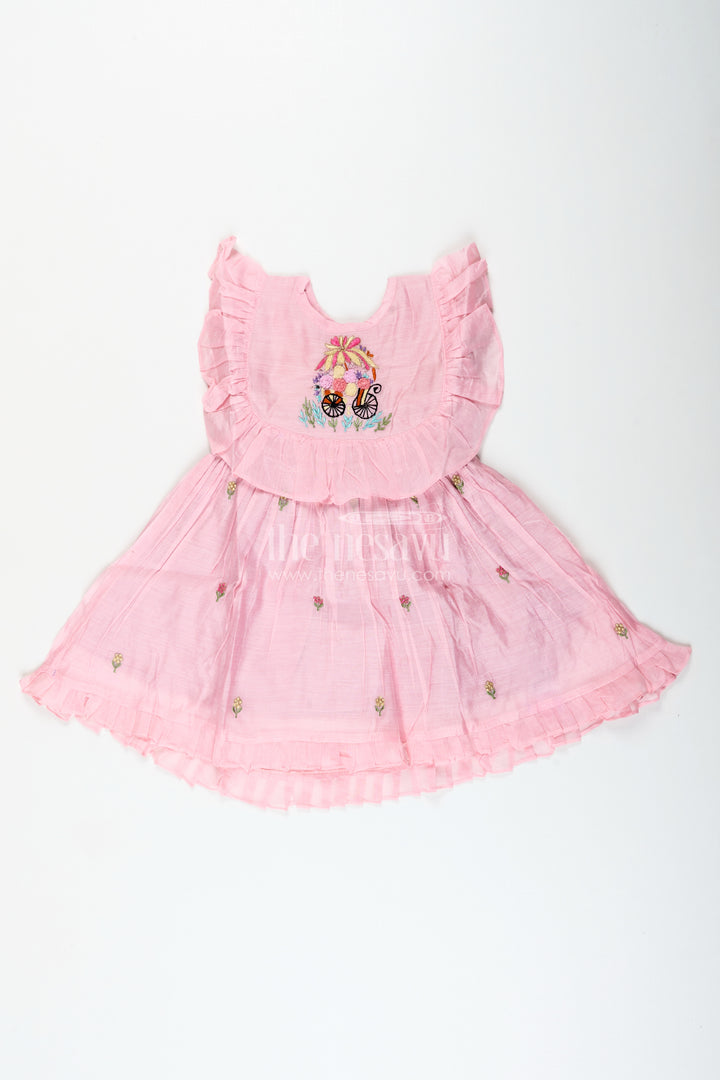 Baby girl embroidered cotton frock for birthdays and festive photoshoots