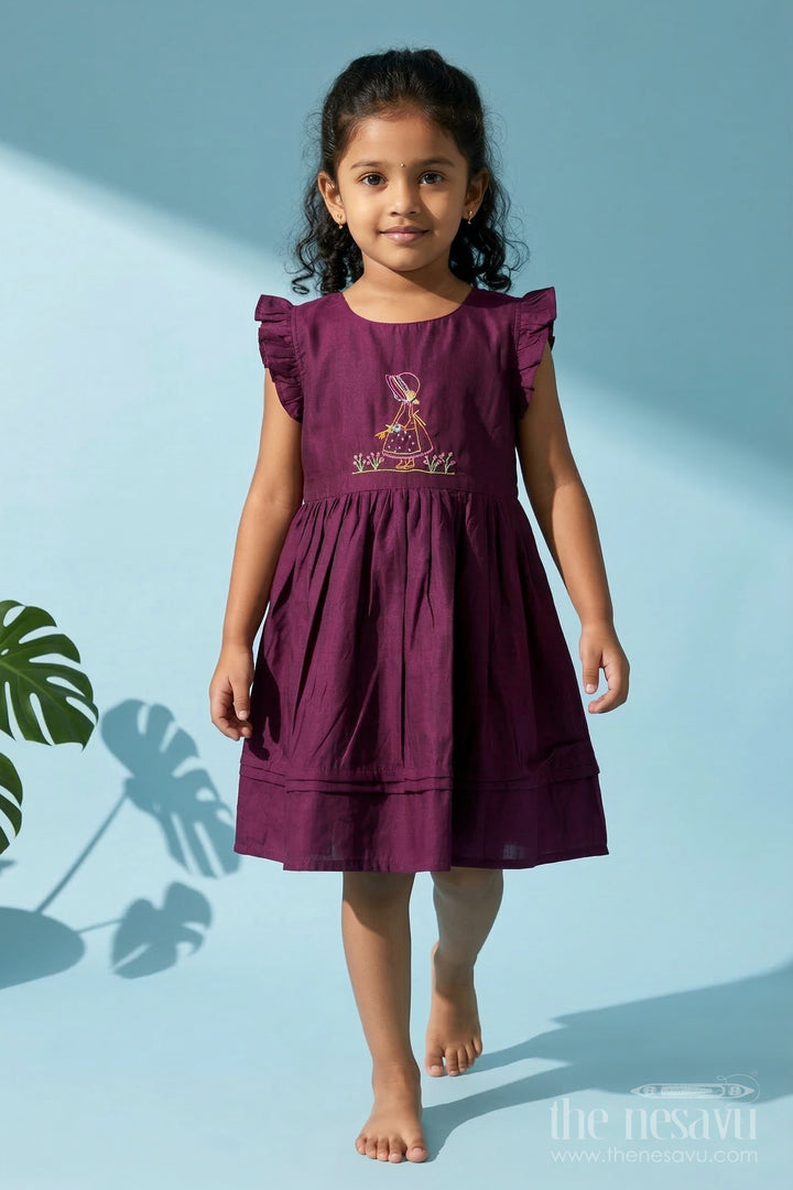 Girls Chanderi Frock with Embroidery for Weddings and Festive Occasions