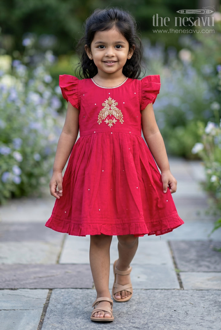 Girls Embroidered Frock for Festive Outings and Family Functions