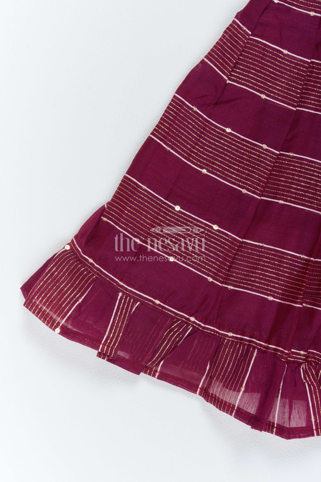 Chanderi Dress for Girls with Woven Texture for Festive Occasions