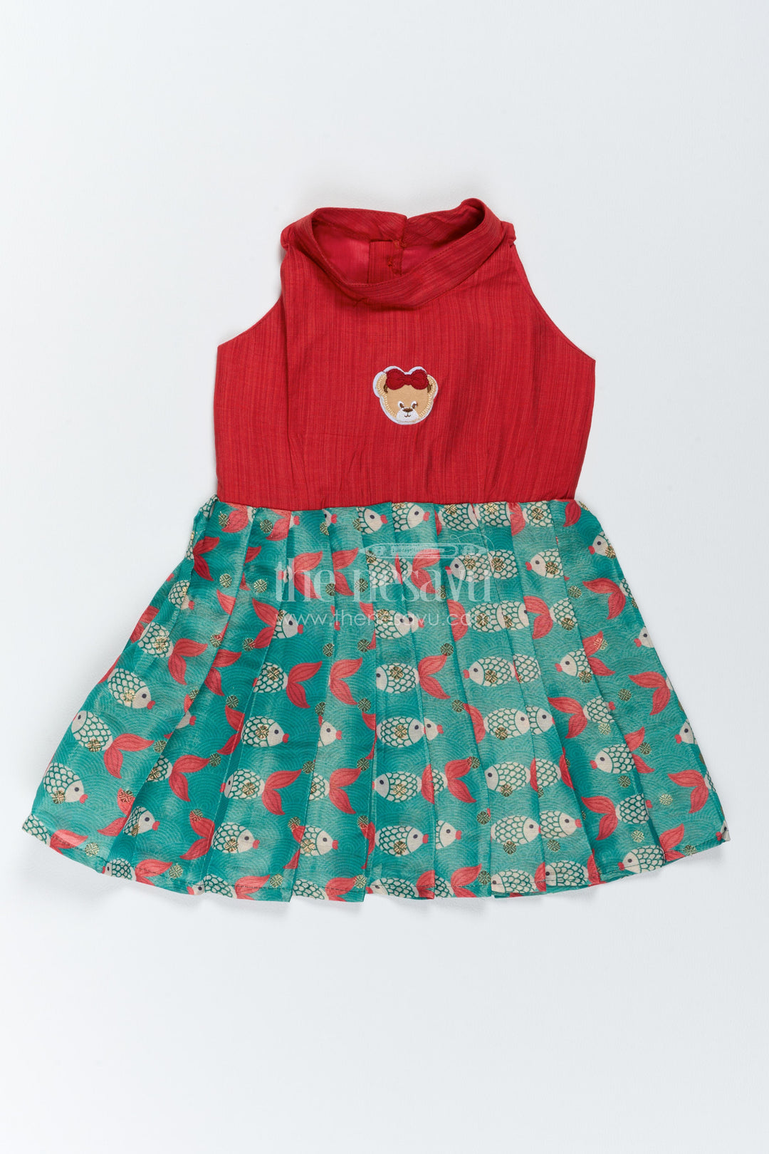Ethnic Frock for Girls in Red for Celebrations and Photos