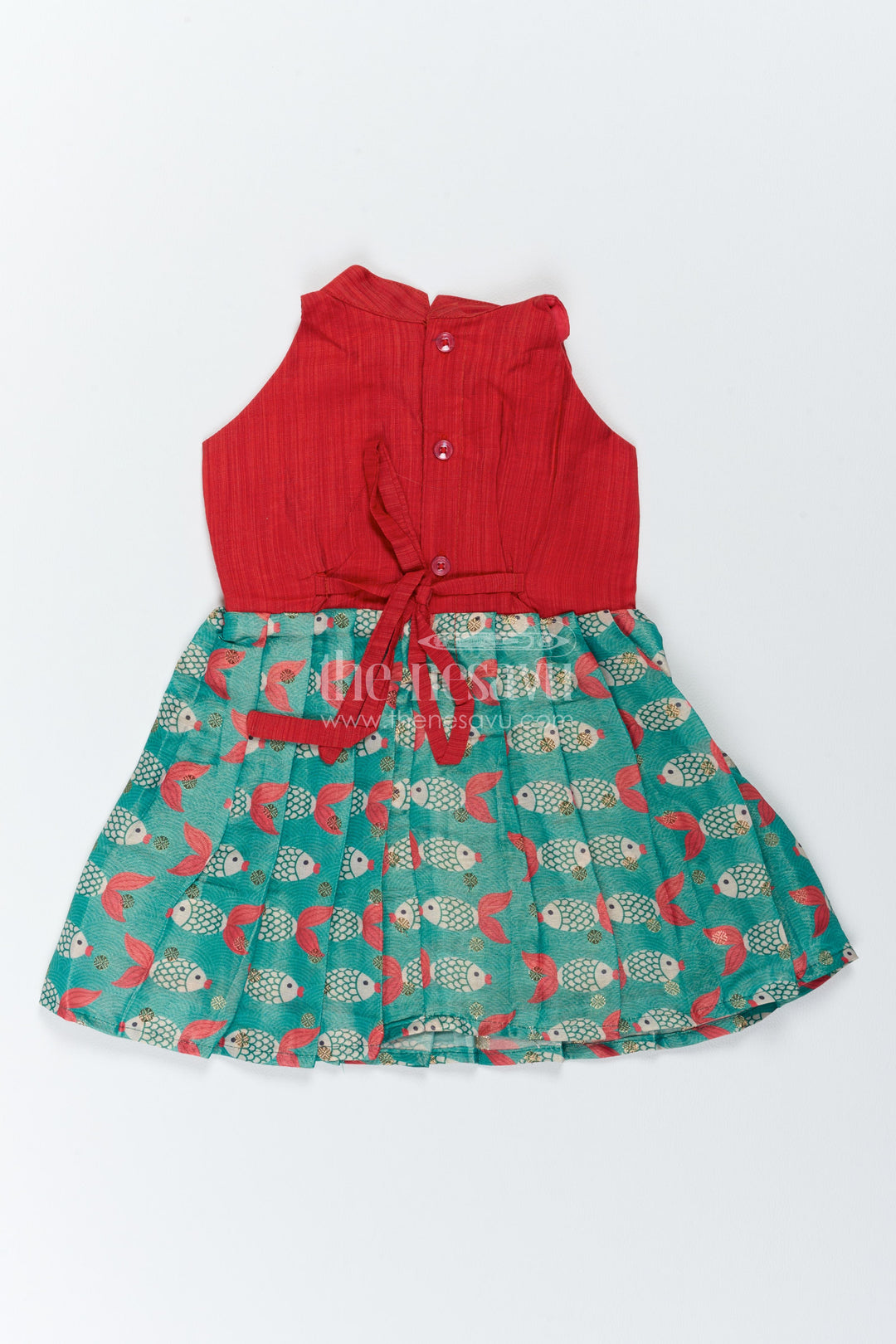Ethnic Frock for Girls in Red for Celebrations and Photos
