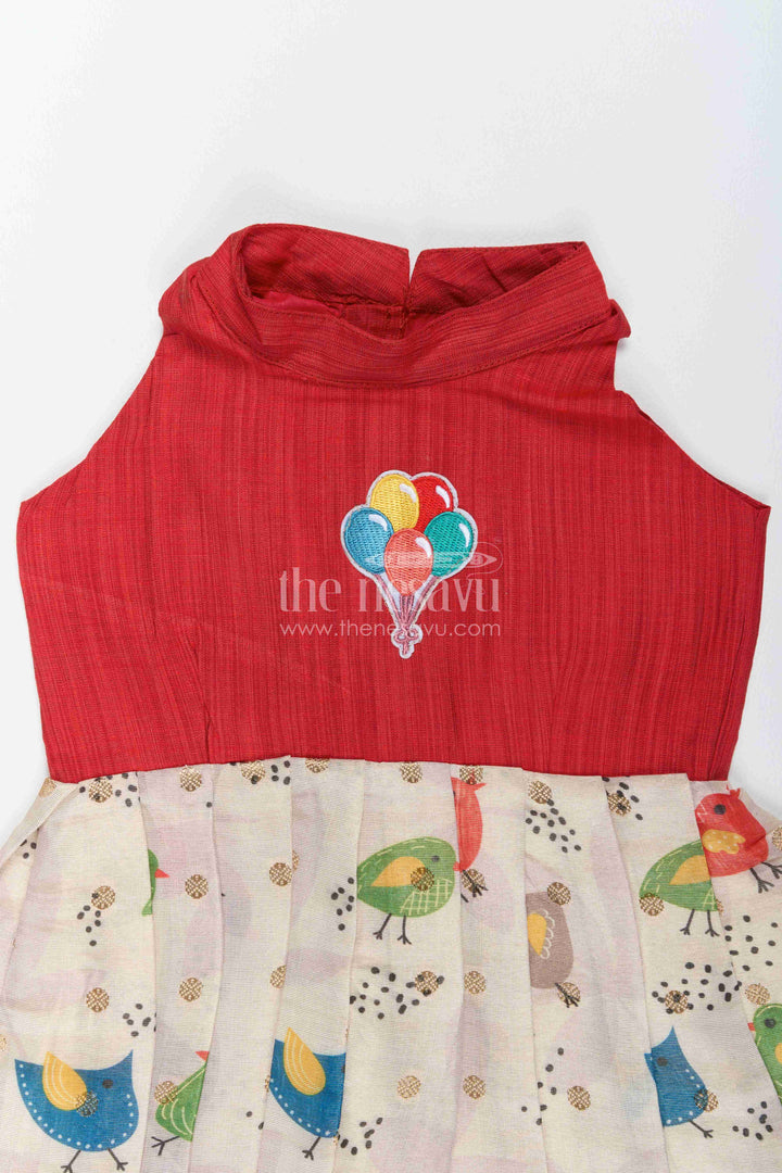 Girls Chanderi Frock with Digital Print for Family Functions