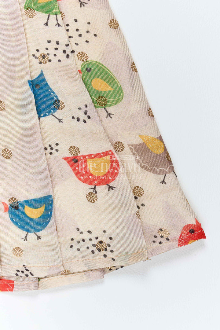 Girls Chanderi Frock with Digital Print for Family Functions