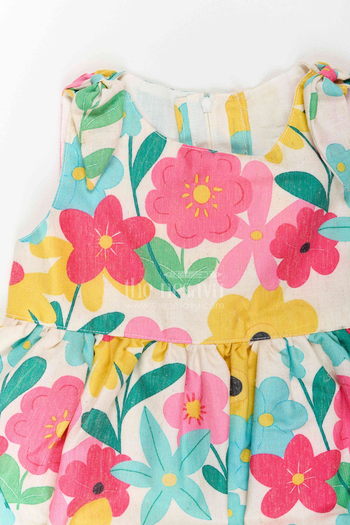 Girls Floral Cotton Frock for Birthdays Garden Parties and Family Outings