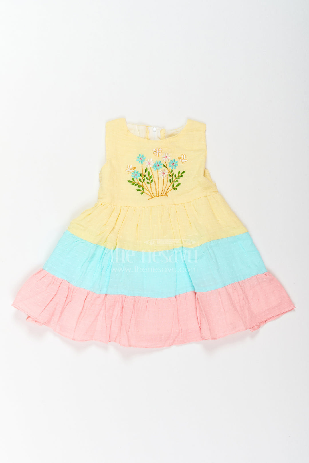 Girls Tiered Cotton Frock for Birthdays Vacations and Cheerful Day Outings