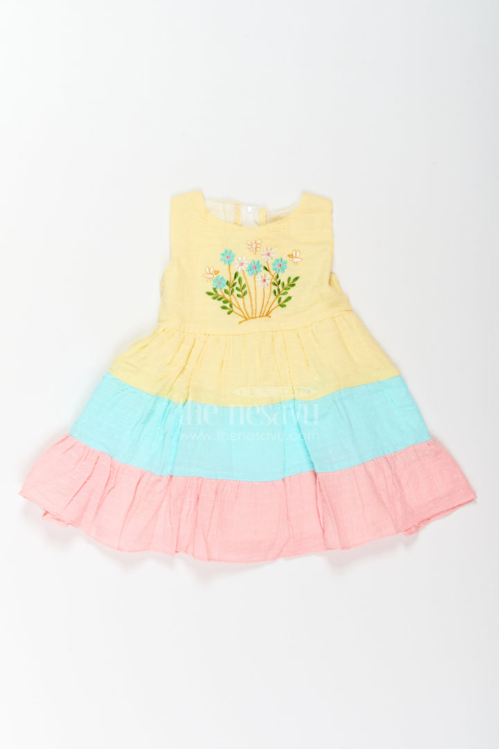Girls Tiered Cotton Frock for Birthdays Vacations and Cheerful Day Outings