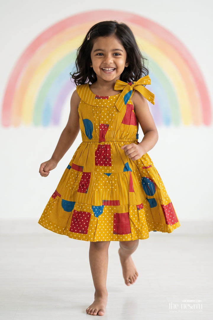 Girls Printed Cotton Frock for Festive Outings Birthdays and Cultural Days