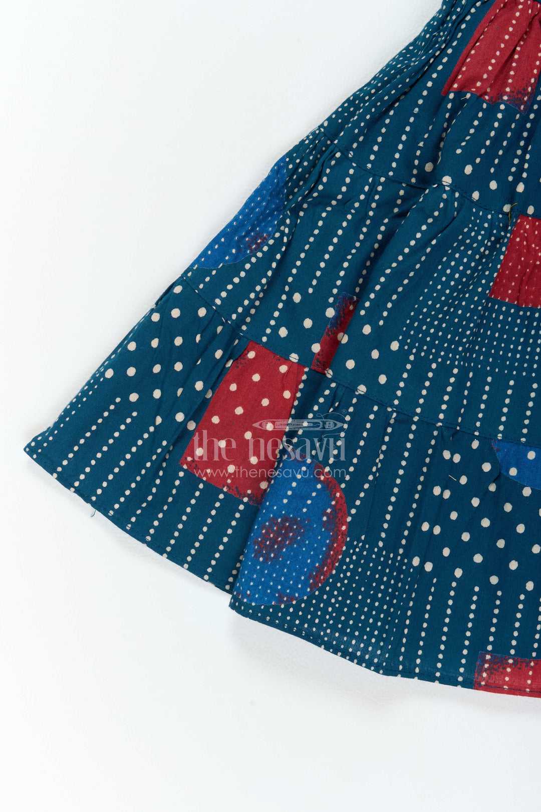 Girls Ethnic Print Frock for Temple Visits Celebrations and Family Photos