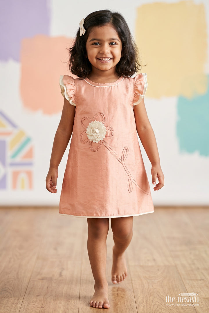 Girls Ruffle Sleeve Frock for Family Days Holidays and Birthday Outings