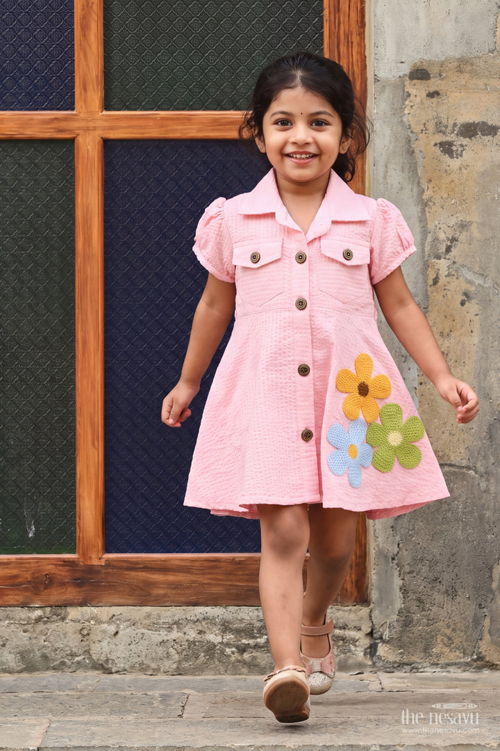 Girls Frock Dress in Peach for Celebrations and Photos