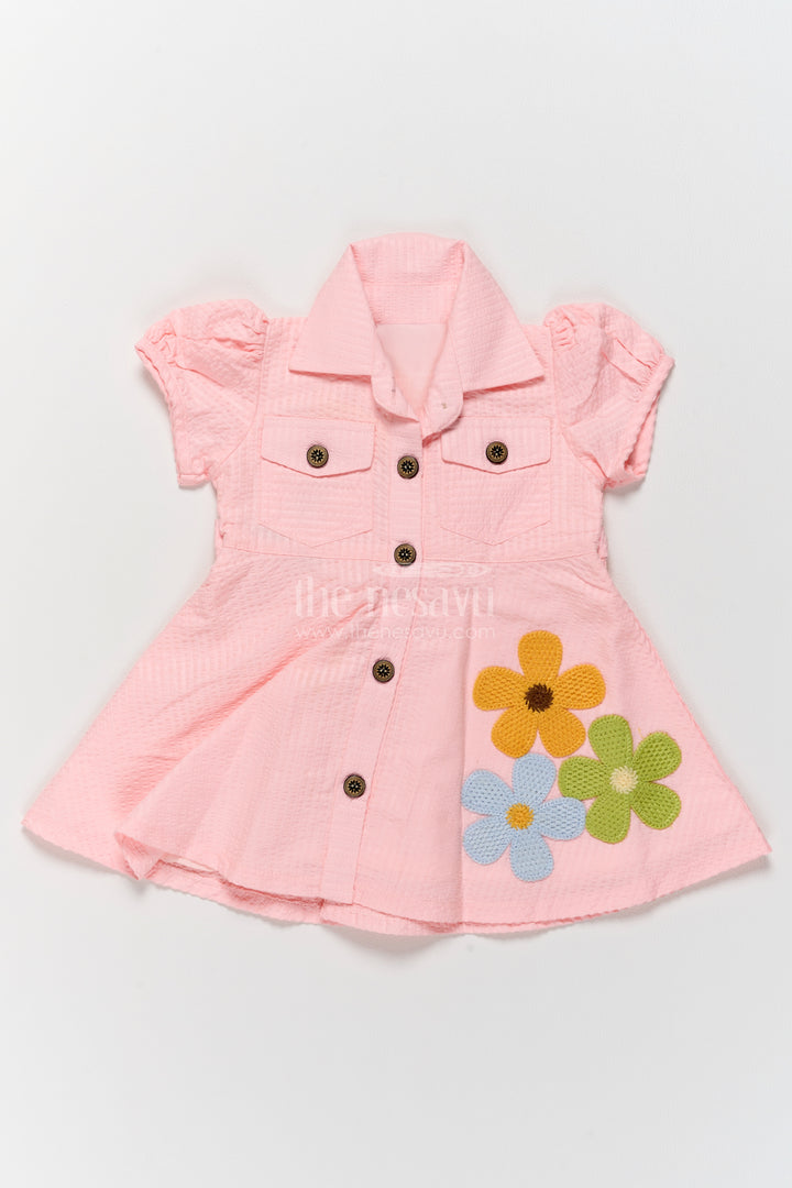 Girls Frock Dress in Peach for Celebrations and Photos