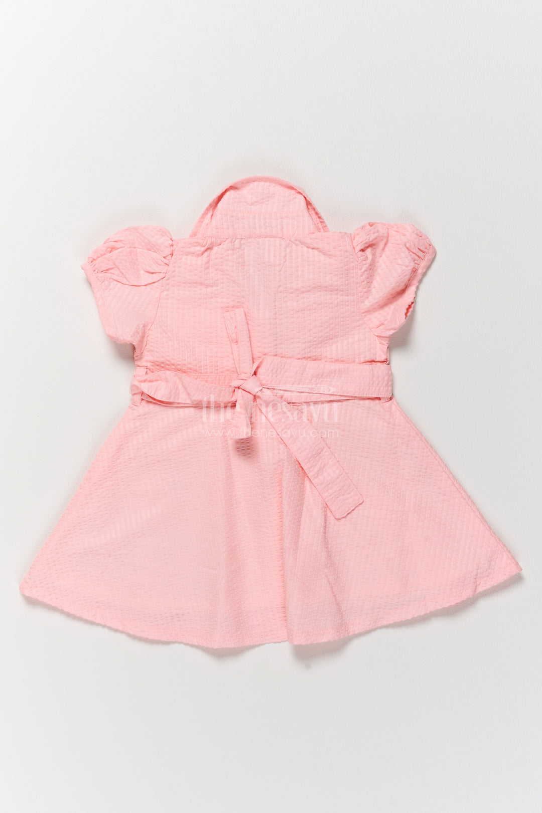 Girls Frock Dress in Peach for Celebrations and Photos