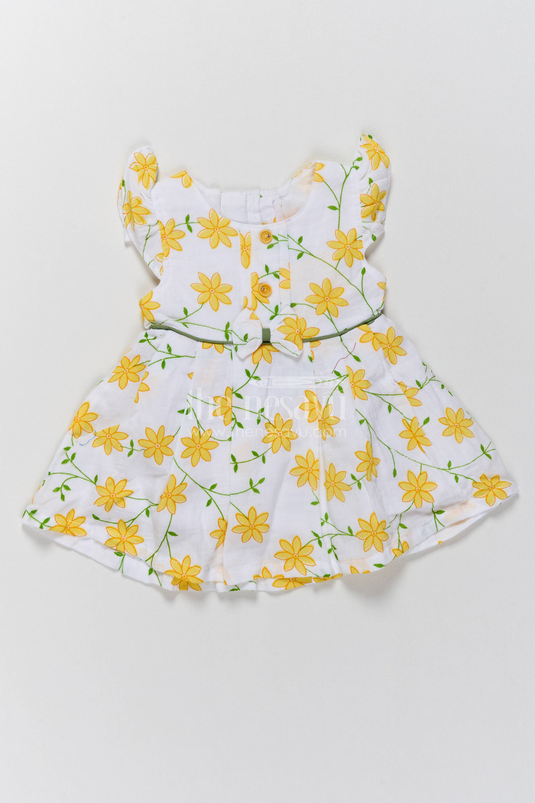 Girls Frock Dress in Yellow for Celebrations and Photos