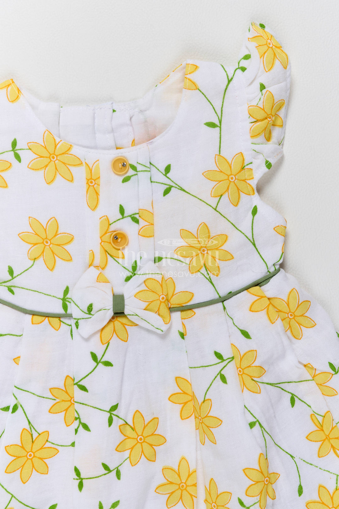 Girls Frock Dress in Yellow for Celebrations and Photos