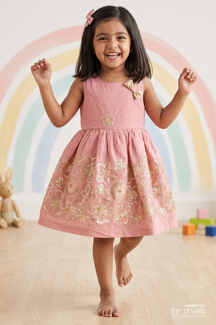 Girls Brocade Party Frock for Weddings Birthdays and Festive Functions
