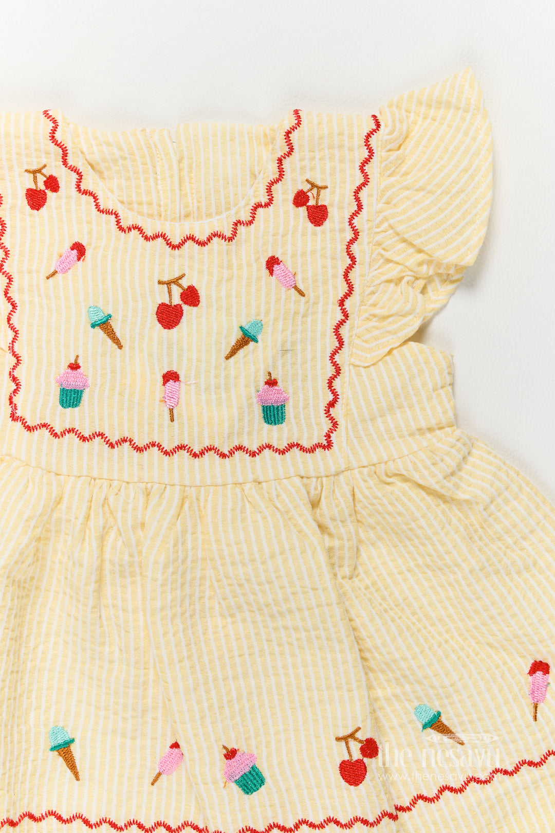 Girls Cotton Frock in Yellow for Special Functions