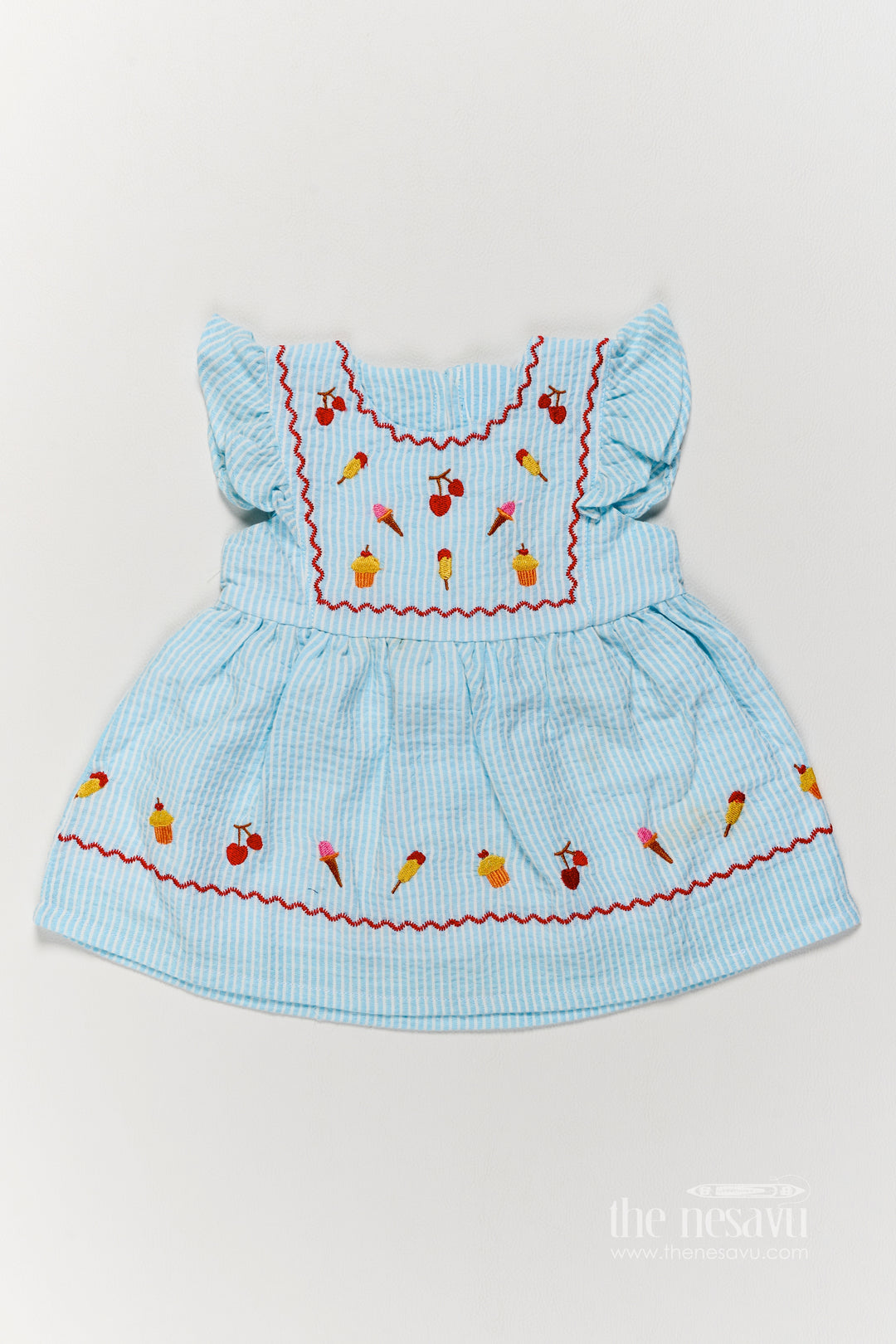 Cotton Dress for Girls in Blue for Milestone Days