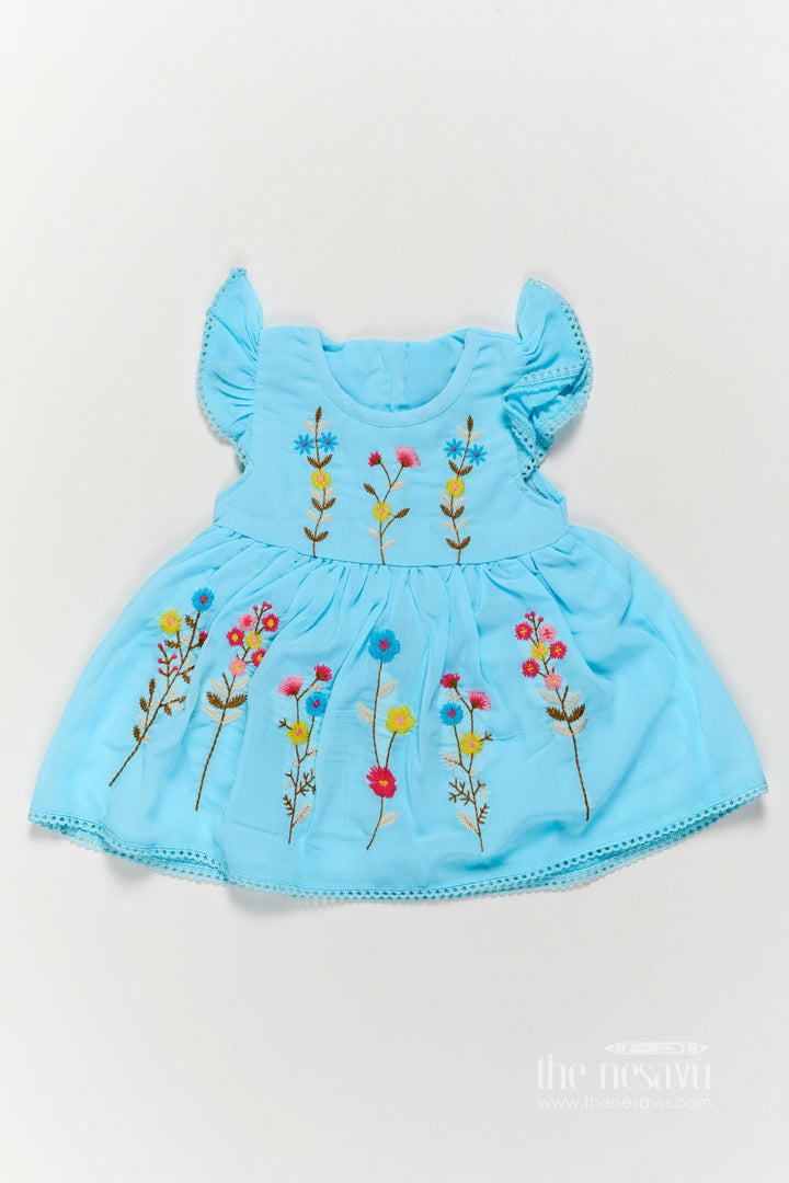 Designer Frock for Girls in Blue with an Occasion Ready Finish