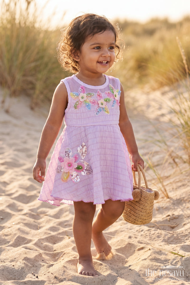 Girls Fancy Frock with Sequin Work for Family Functions