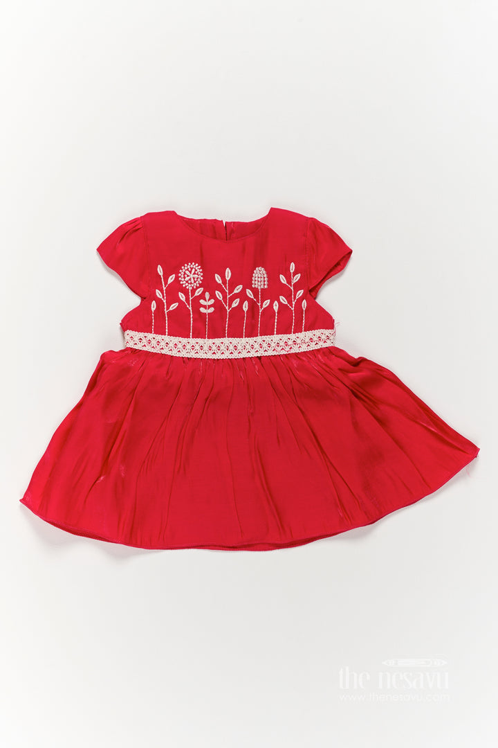 Designer Frock for Girls in Red with an Occasion Ready Finish