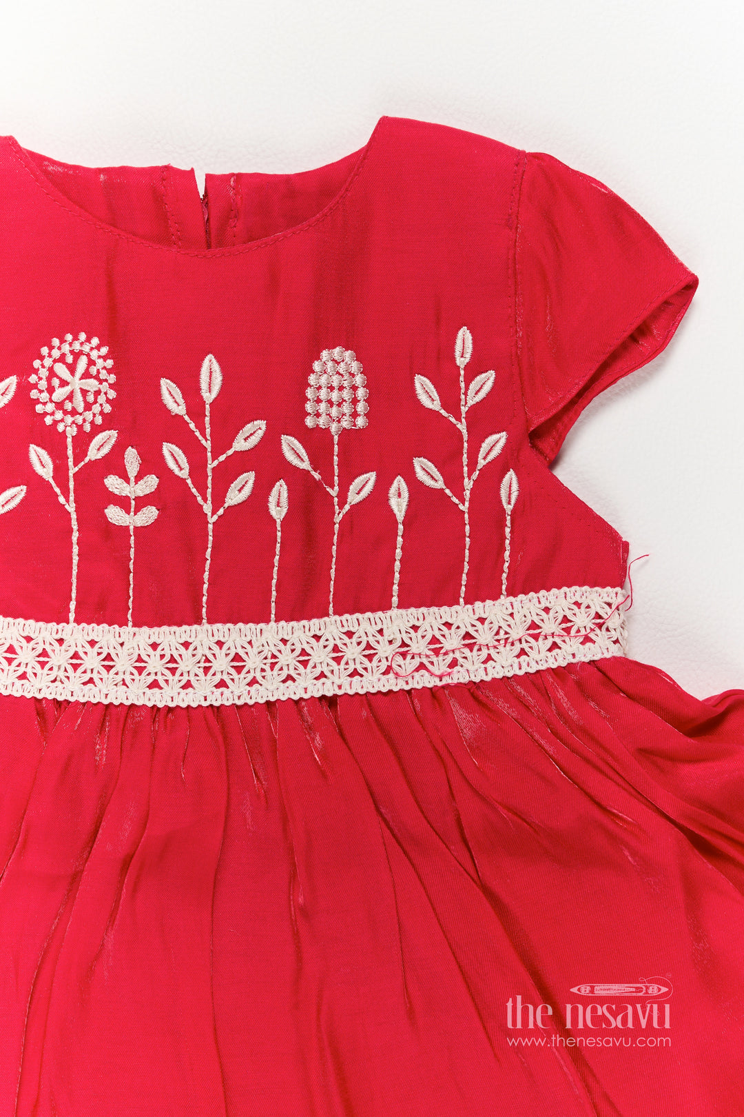 Designer Frock for Girls in Red with an Occasion Ready Finish