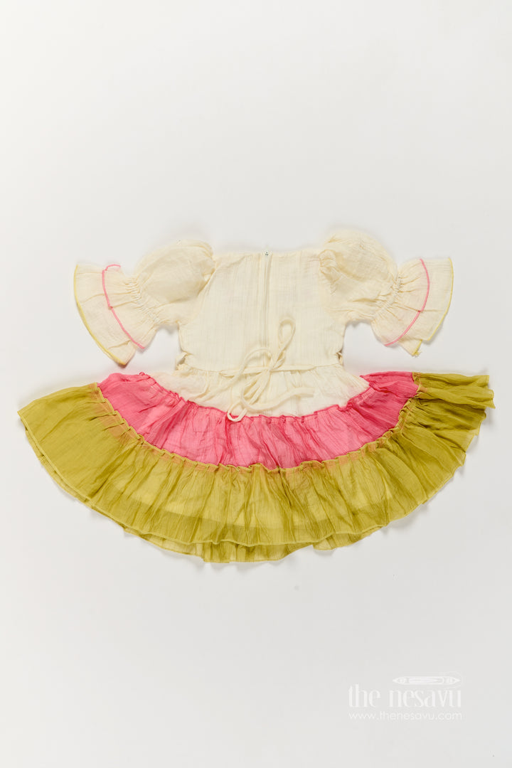 Girls Frock Dress in Multicolor for Milestone Days