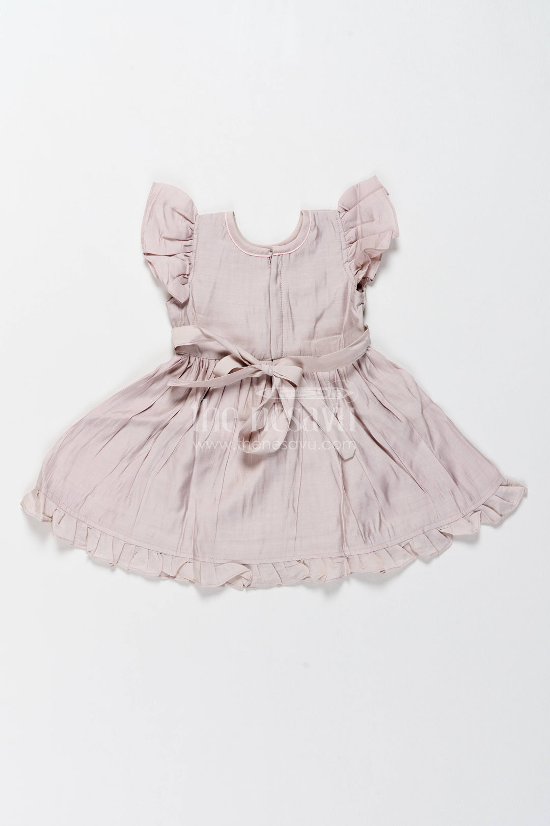 Ethnic Frock for Girls in Off White for Celebration Styling