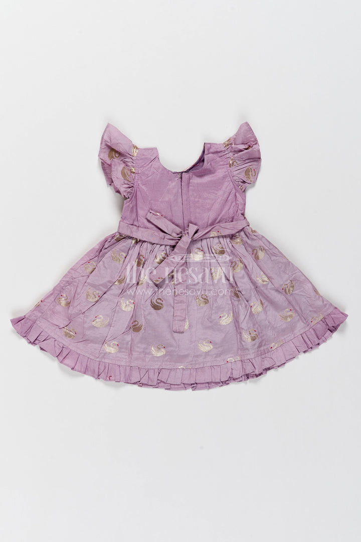 Girls Chanderi Frock in Purple for Special Functions