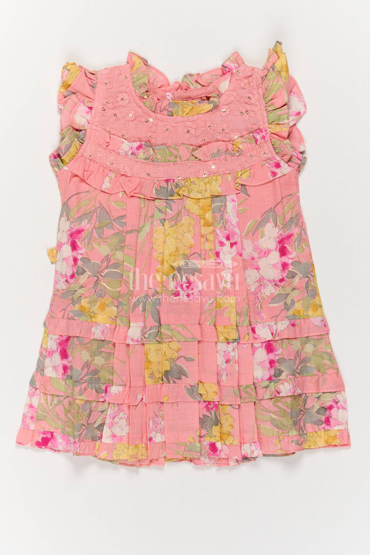 Girls Cotton Frock with Digital Print for Family Functions