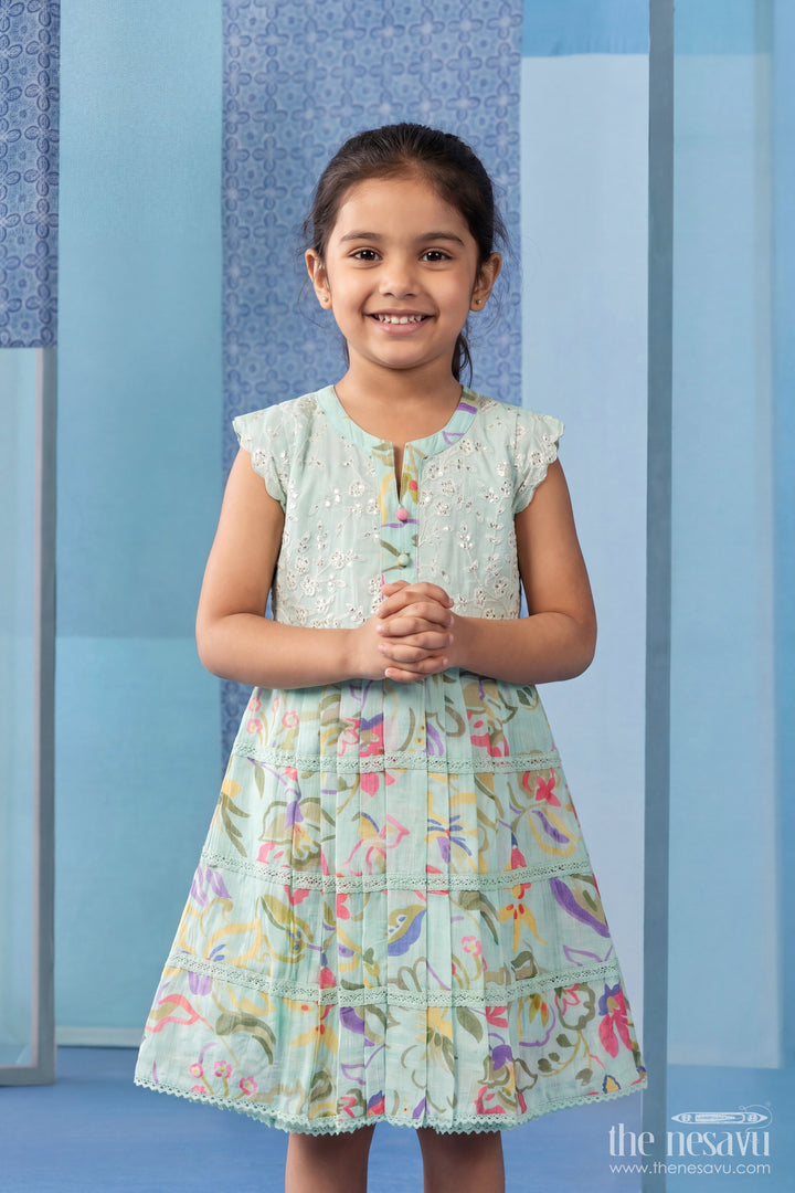 Cotton Dress for Girls in Cream for Traditional Events