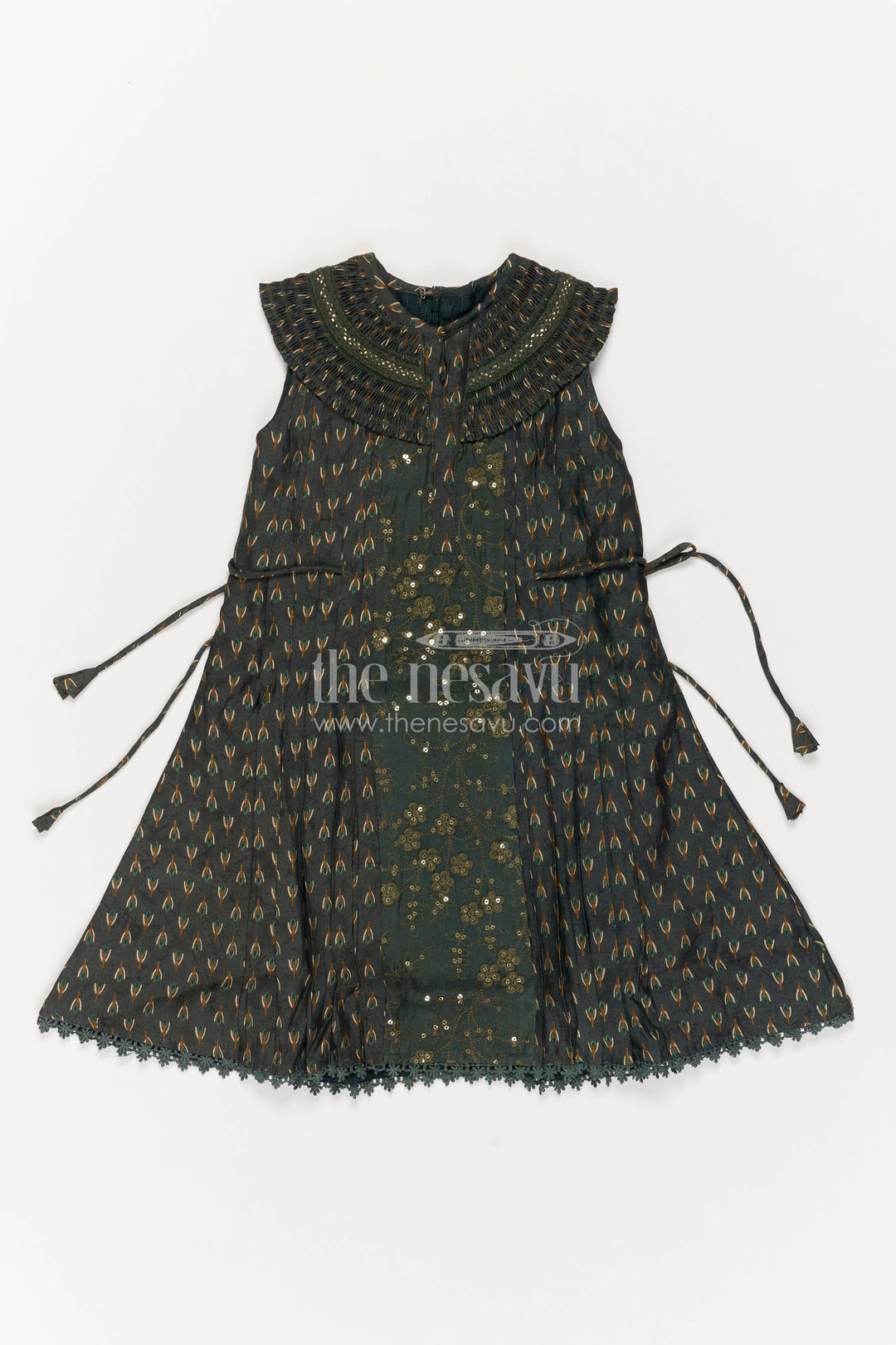 Cotton Dress for Girls with Sequin Work for Festive Occasions