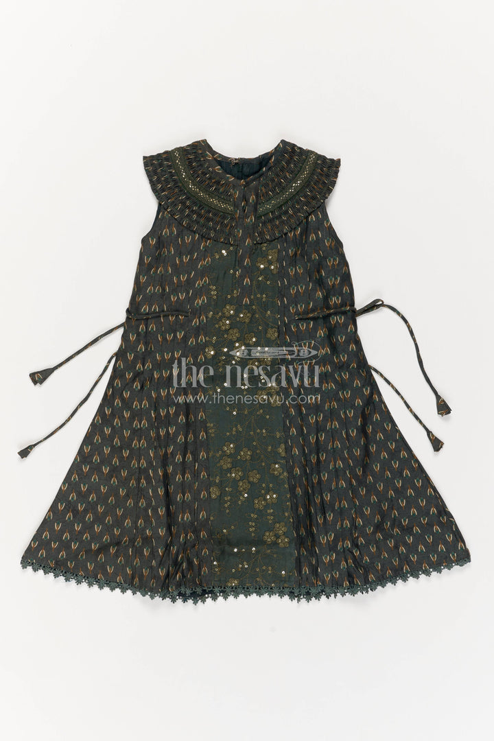 Cotton Dress for Girls with Sequin Work for Festive Occasions