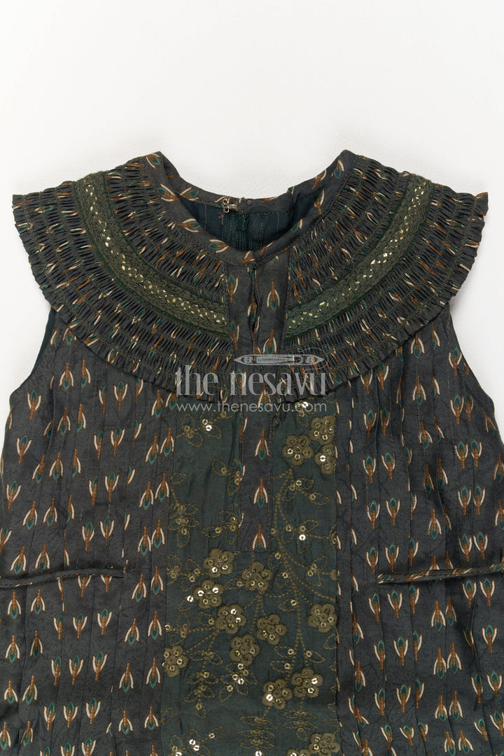 Cotton Dress for Girls with Sequin Work for Festive Occasions