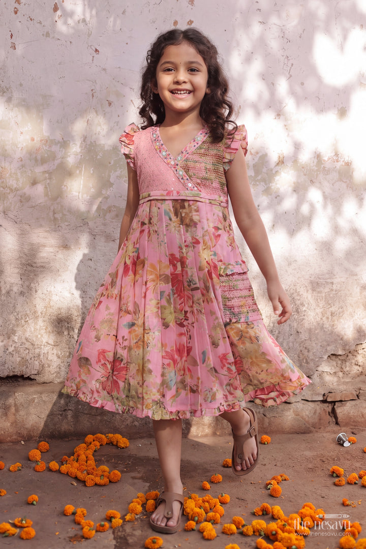 Girls Frock Dress in Peach for Joyful Occasions