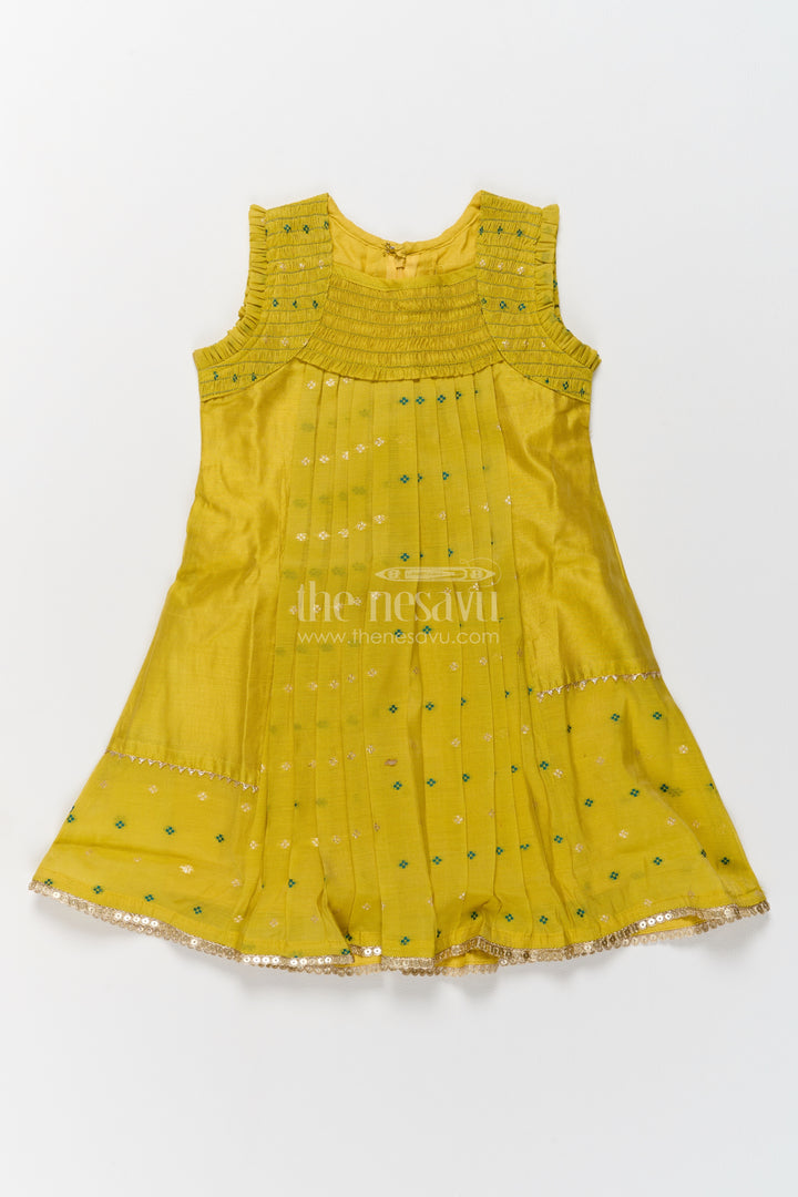 Chanderi Dress for Girls with Smart Tailoring for Festive Occasions