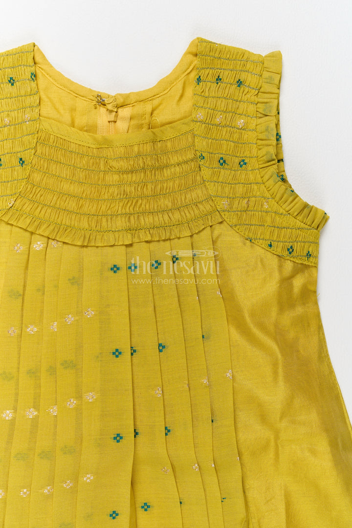 Chanderi Dress for Girls with Smart Tailoring for Festive Occasions