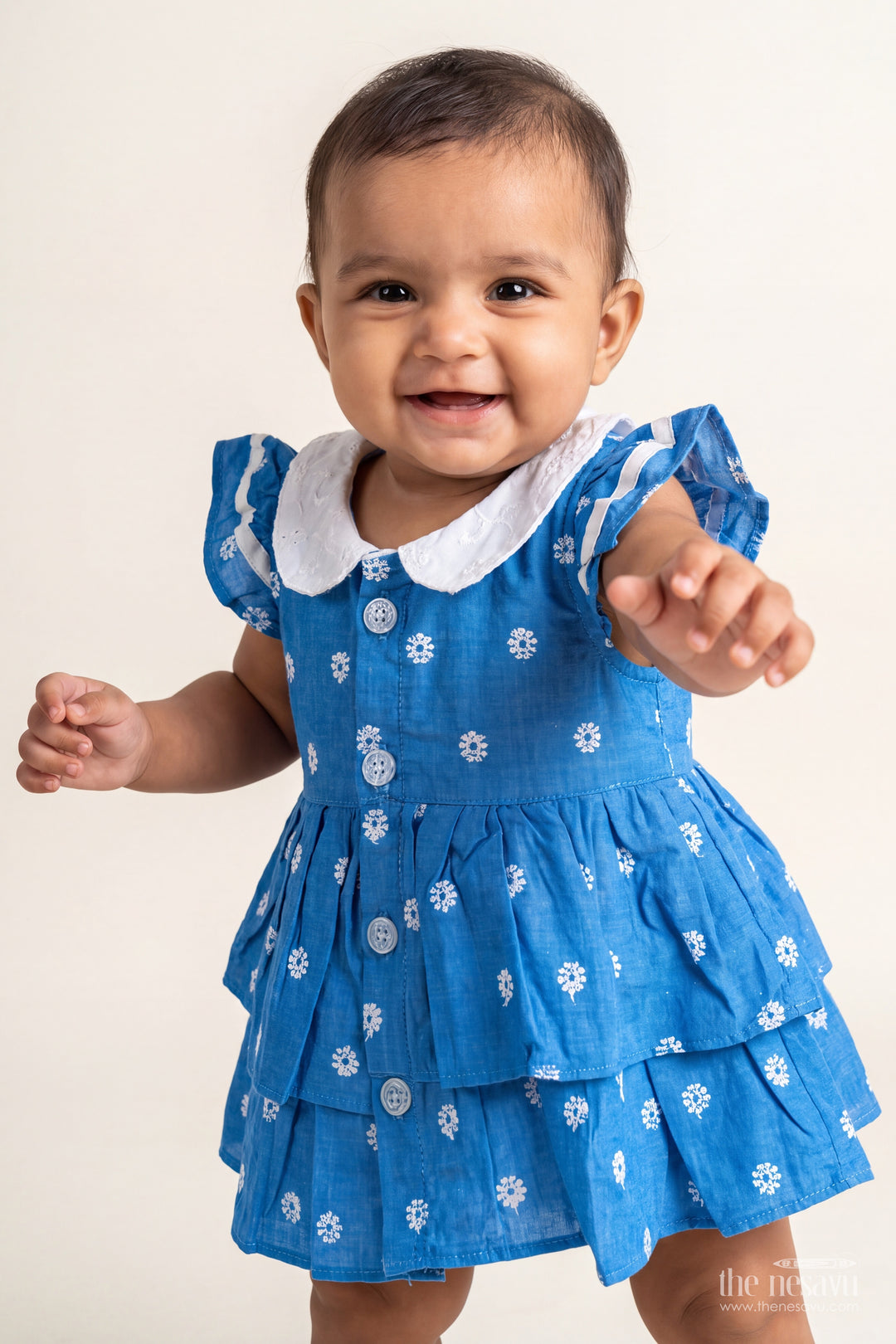 Girls Frock Dress in Blue for Festive Gatherings